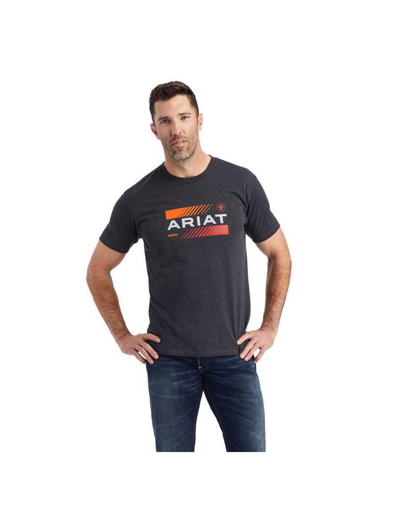 Ariat Octane Stack T-Shirt Charcoal Heather | XSRYGO-415