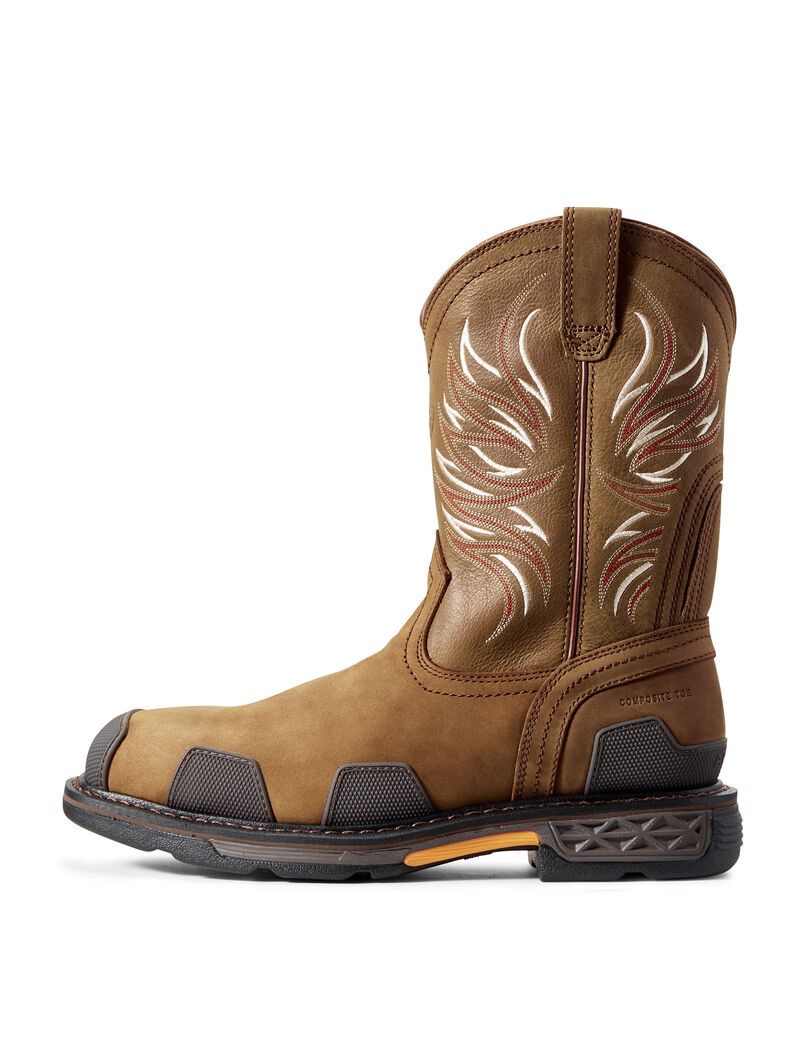 Ariat OverDrive Wide Square Toe Composite Toe Work Boot Alamo Brown | PERFUC-742