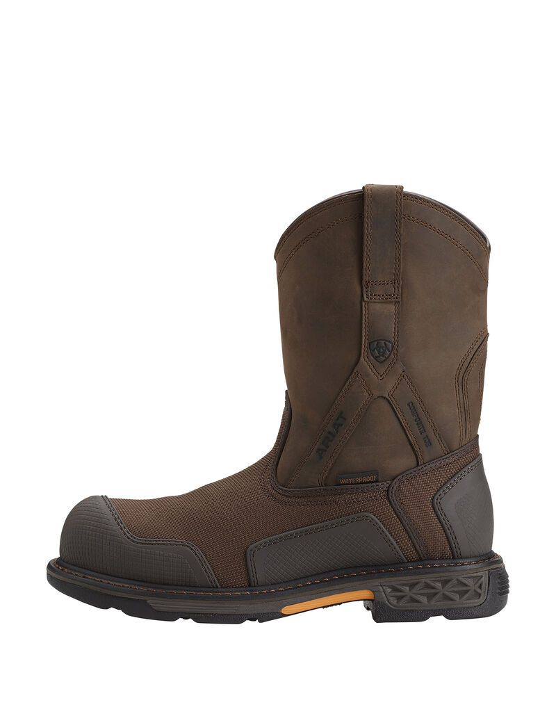 Ariat OverDrive XTR Waterproof Composite Toe Work Boot Brown Woven | WLUITN-548