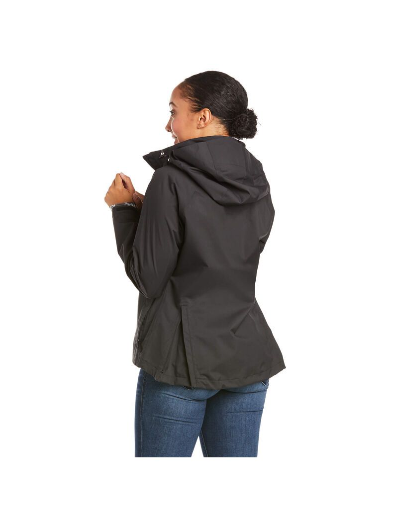 Ariat Packable Waterproof Jacket Black | JDATSG-924