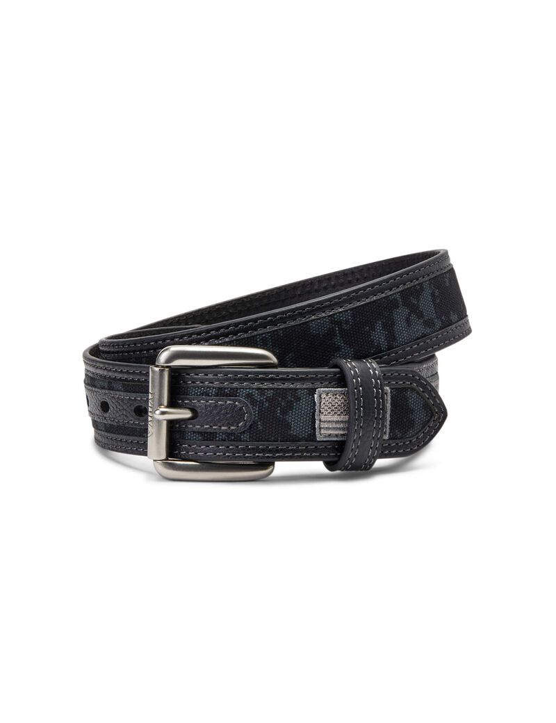 Ariat Patriot Camo Flag Patch Belt Black | MIZDPQ-159