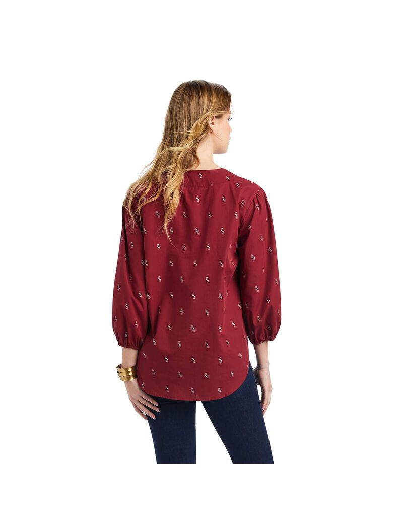 Ariat Peasant Top Chimayo Blouse Chimayo Dobby | GJMIRZ-153