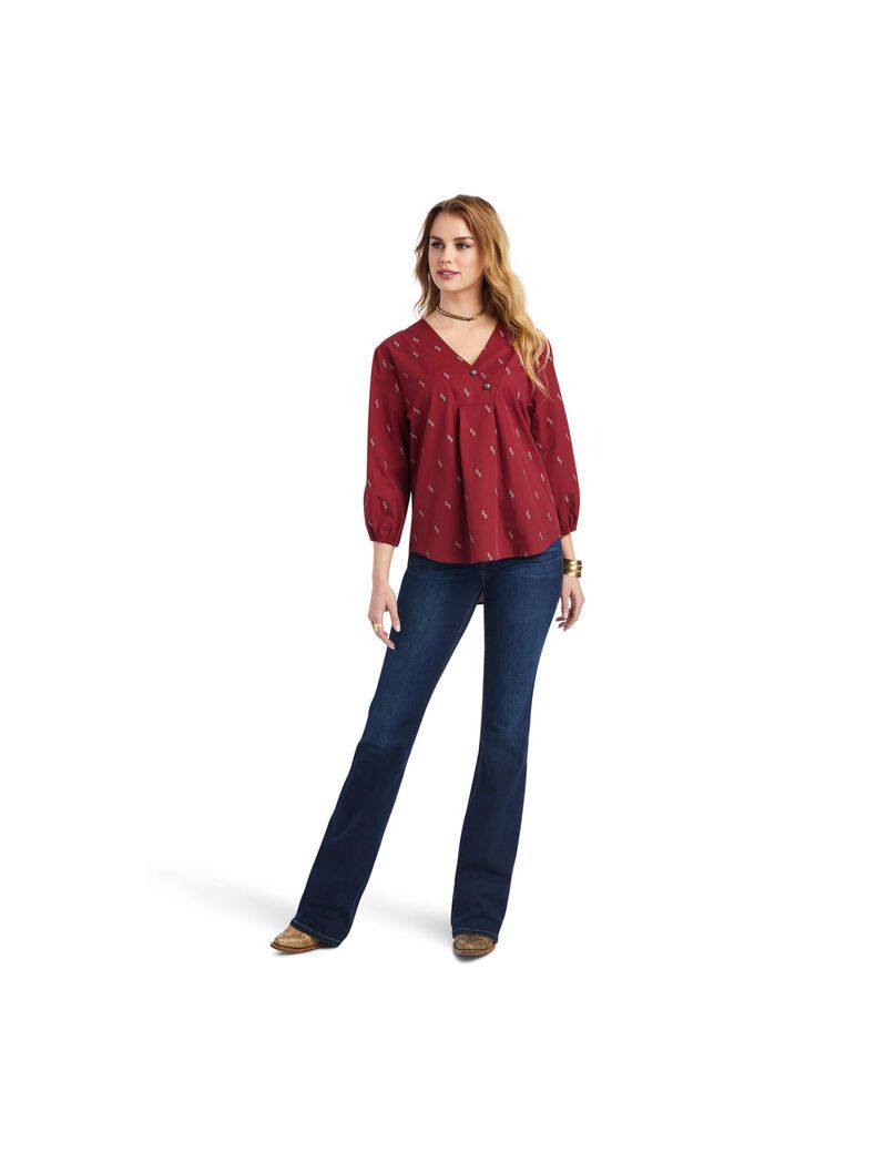 Ariat Peasant Top Chimayo Blouse Chimayo Dobby | GJMIRZ-153