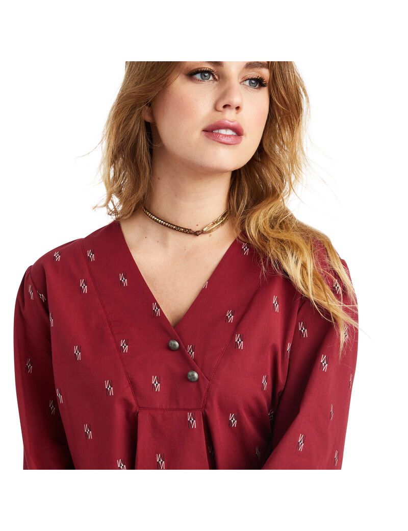 Ariat Peasant Top Chimayo Blouse Chimayo Dobby | GJMIRZ-153