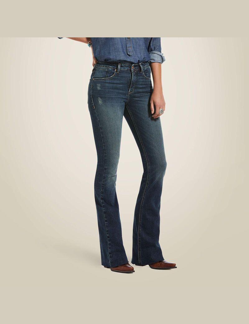 Ariat Premium High Rise Flare Jean Blue Lake | TFKZIG-018