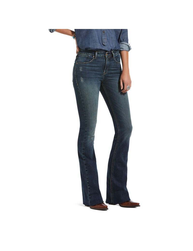 Ariat Premium High Rise Flare Jean Blue Lake | TFKZIG-018