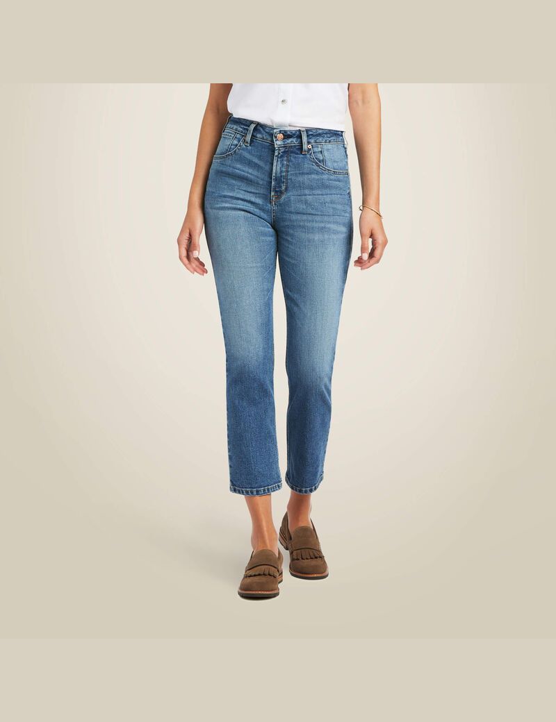 Ariat Premium High Rise Straight Crop Jean Asmu Caspian | HMDIKQ-967