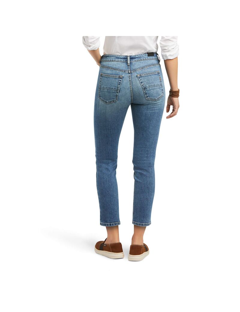 Ariat Premium High Rise Straight Crop Jean Asmu Caspian | HMDIKQ-967