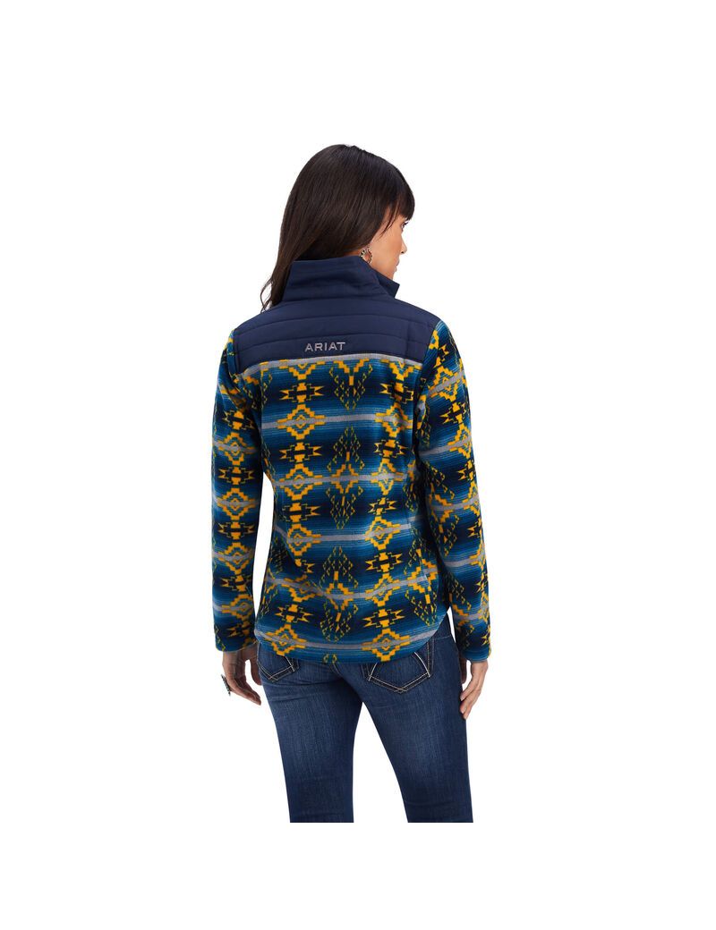 Ariat Prescott Fleece Jacket Navy Sonoran Print | QGEDUZ-738