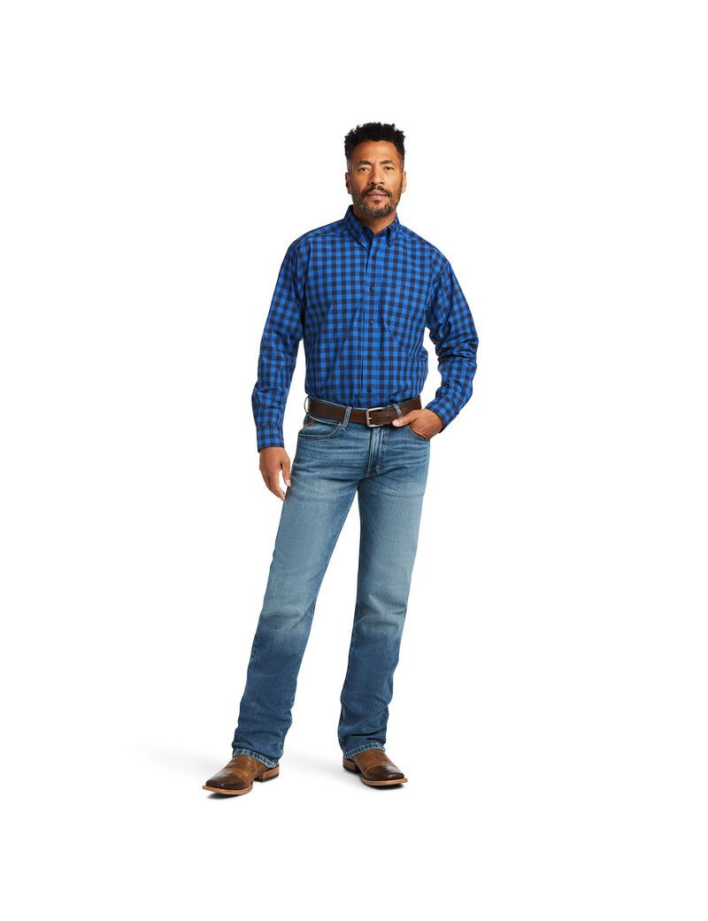 Ariat Pro Series Anthony Classic Fit Shirt Cerulean Blue | KNLWMP-364