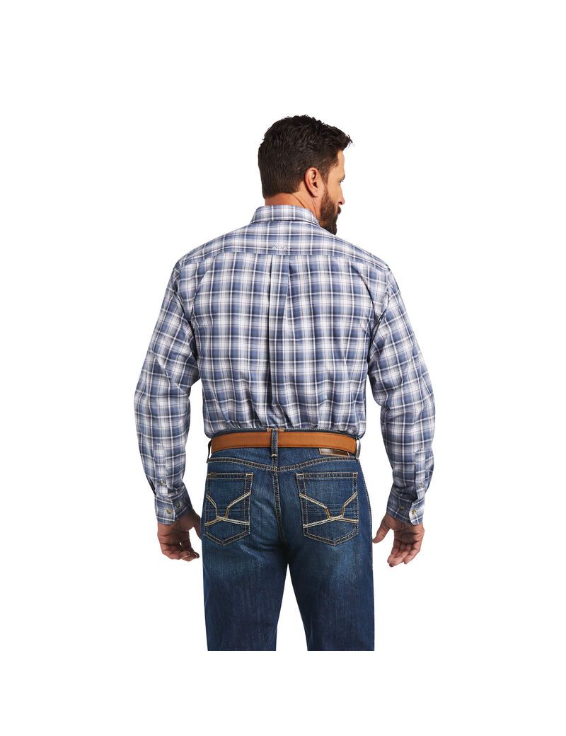 Ariat Pro Series Bennett Classic Fit Shirt Carbon Blue | IOUSEY-582