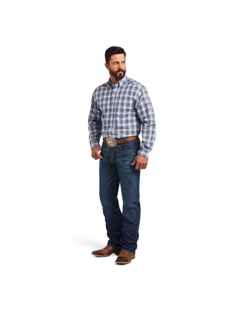 Ariat Pro Series Bennett Classic Fit Shirt Carbon Blue | IOUSEY-582