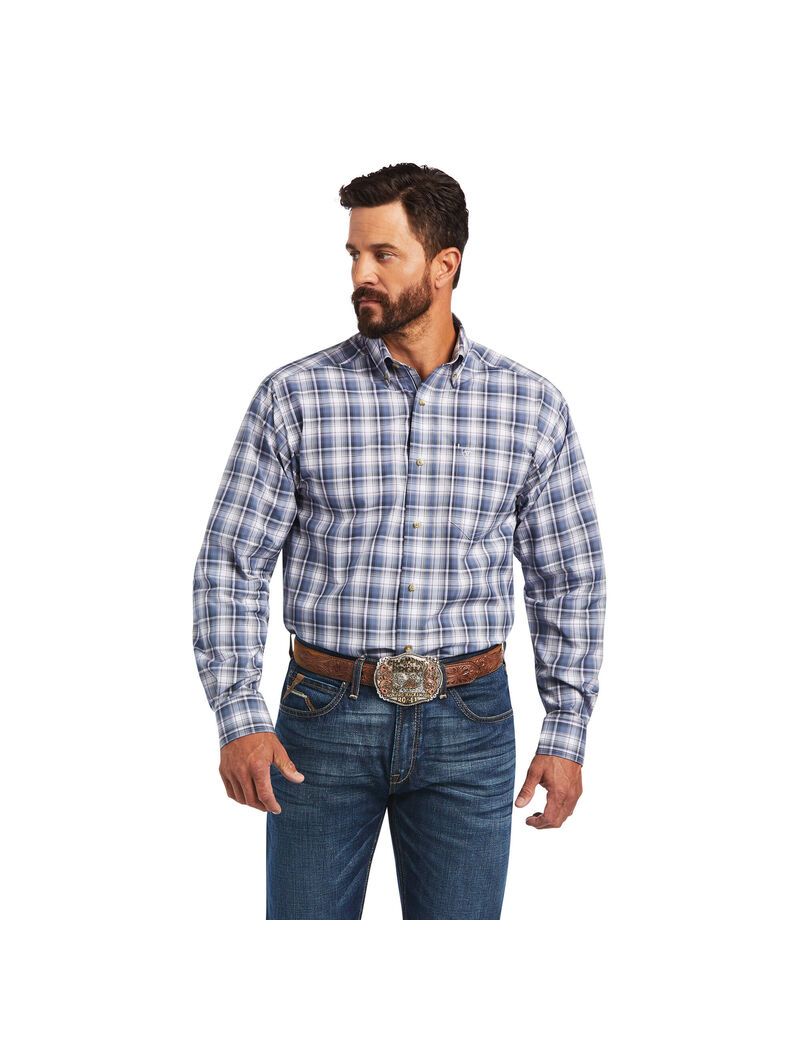 Ariat Pro Series Bennett Classic Fit Shirt Carbon Blue | IOUSEY-582