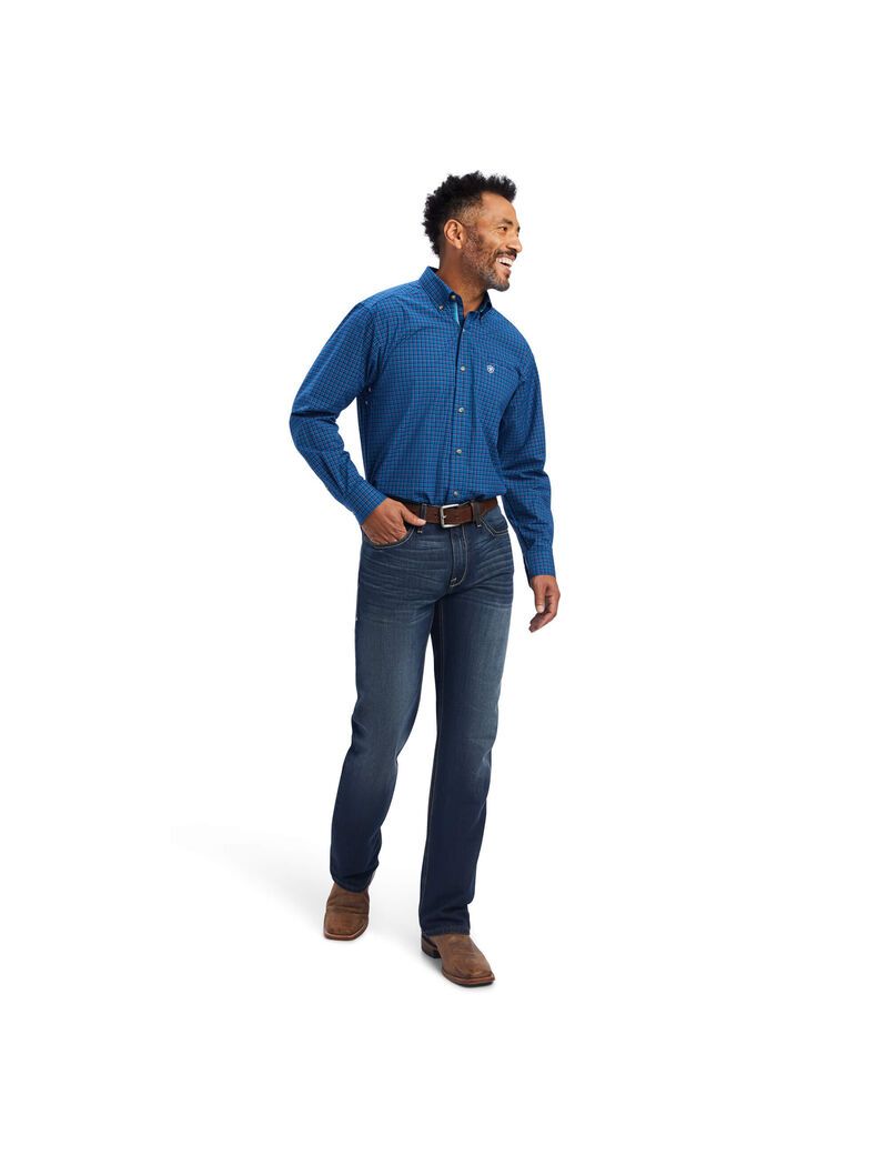 Ariat Pro Series Bertrand Stretch Classic Fit Shirt Shocking Peacock | OUHIRG-270