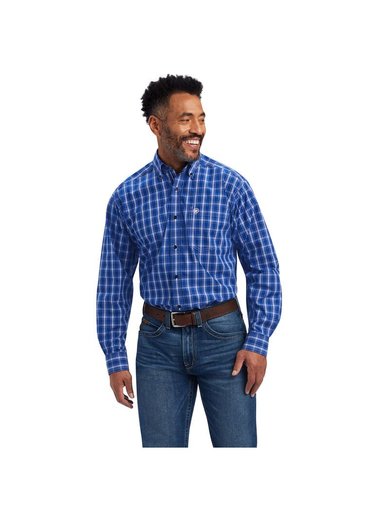 Ariat Pro Series Boone Classic Fit Shirt Classic Blue | JVZSBN-689