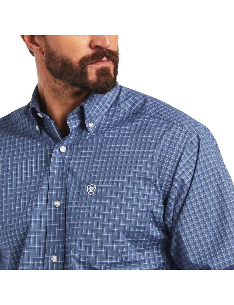 Ariat Pro Series Bryson Classic Fit Shirt Carbon Blue | OEHCVJ-918