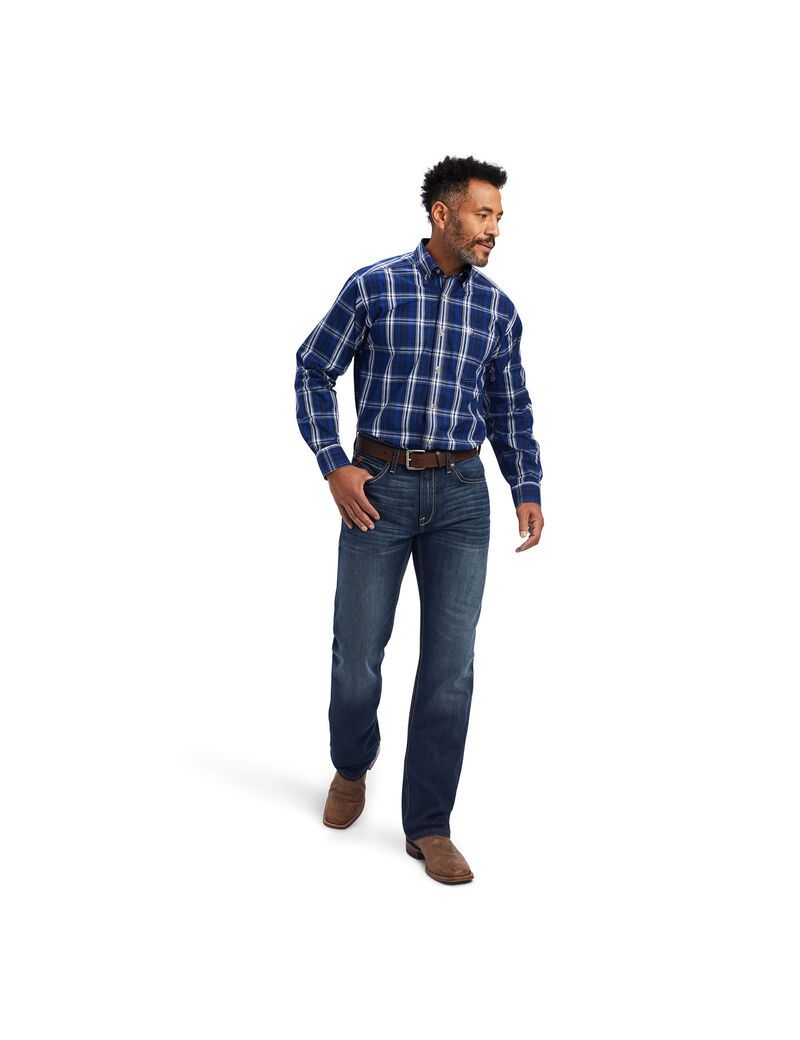 Ariat Pro Series Burke Classic Fit Shirt Dark Sapphire | CUYGZM-647