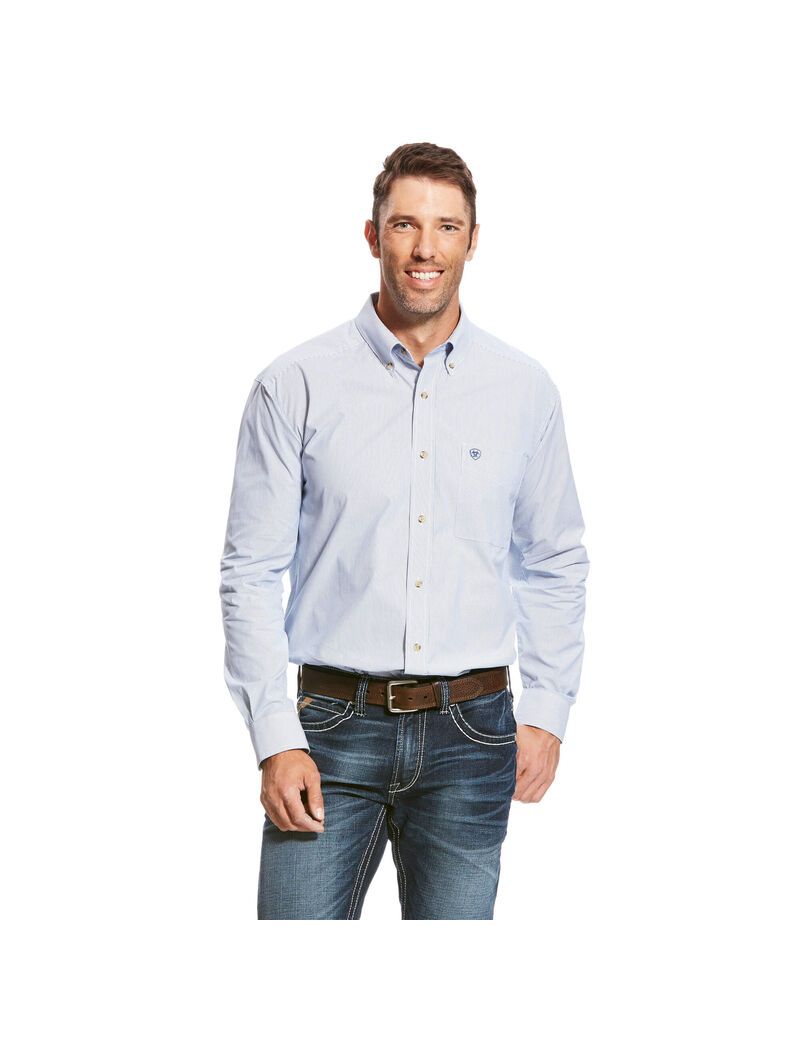 Ariat Pro Series Dayne Mini Stripe Shirt True Blue | DXVTAK-305