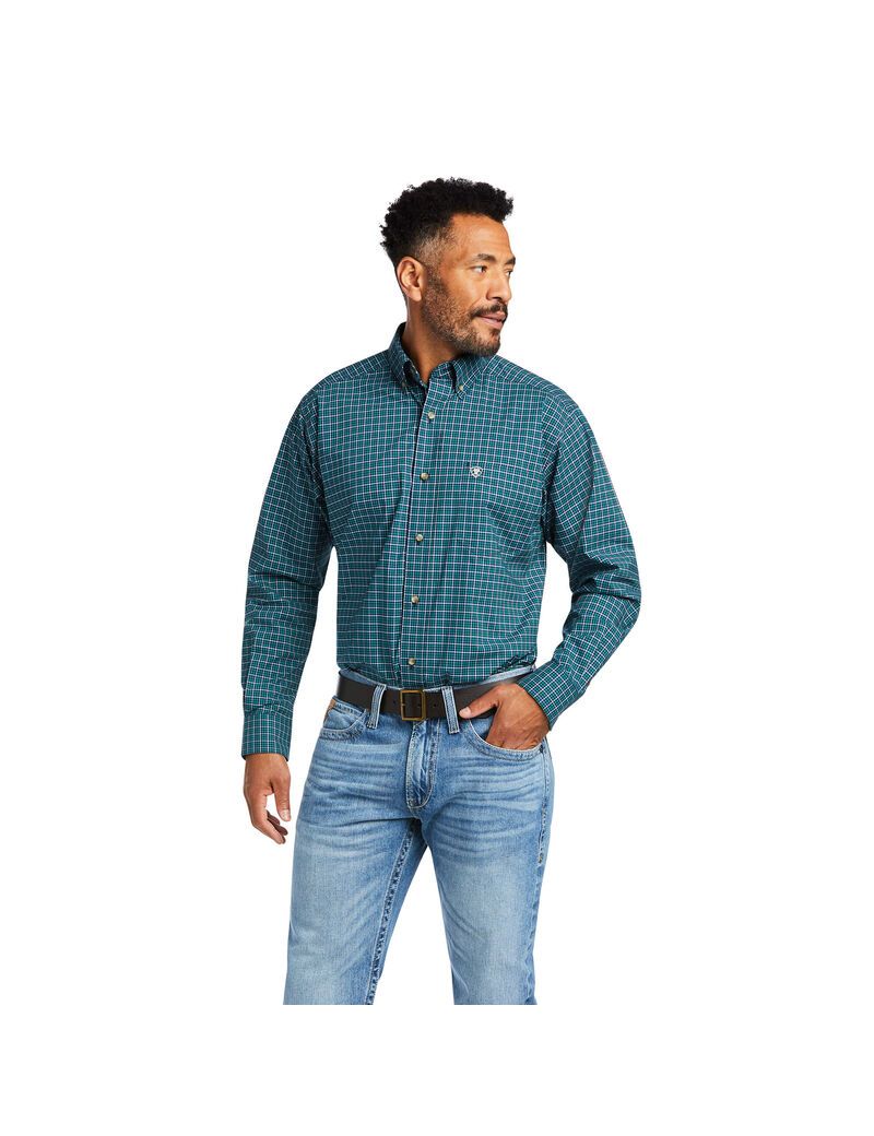 Ariat Pro Series Declan Stretch Classic Fit Shirt Deep Pacific | OVCLEW-731