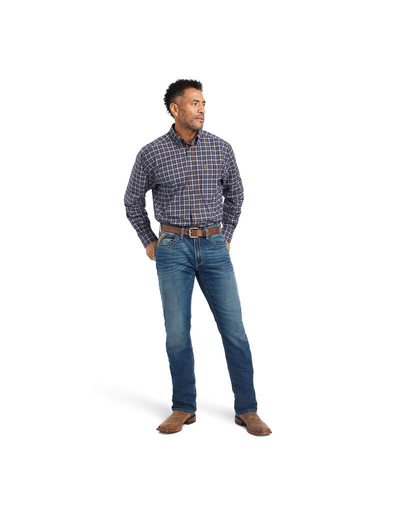 Ariat Pro Series Giacomo Stretch Classic Fit Shirt Estate Blue | MNXCRO-509