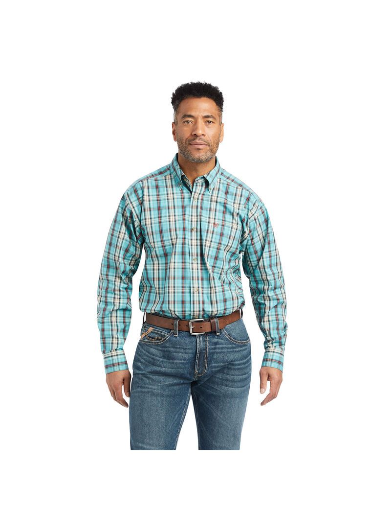 Ariat Pro Series Kian Classic Fit Shirt Ocean Depths | LXNQWH-091