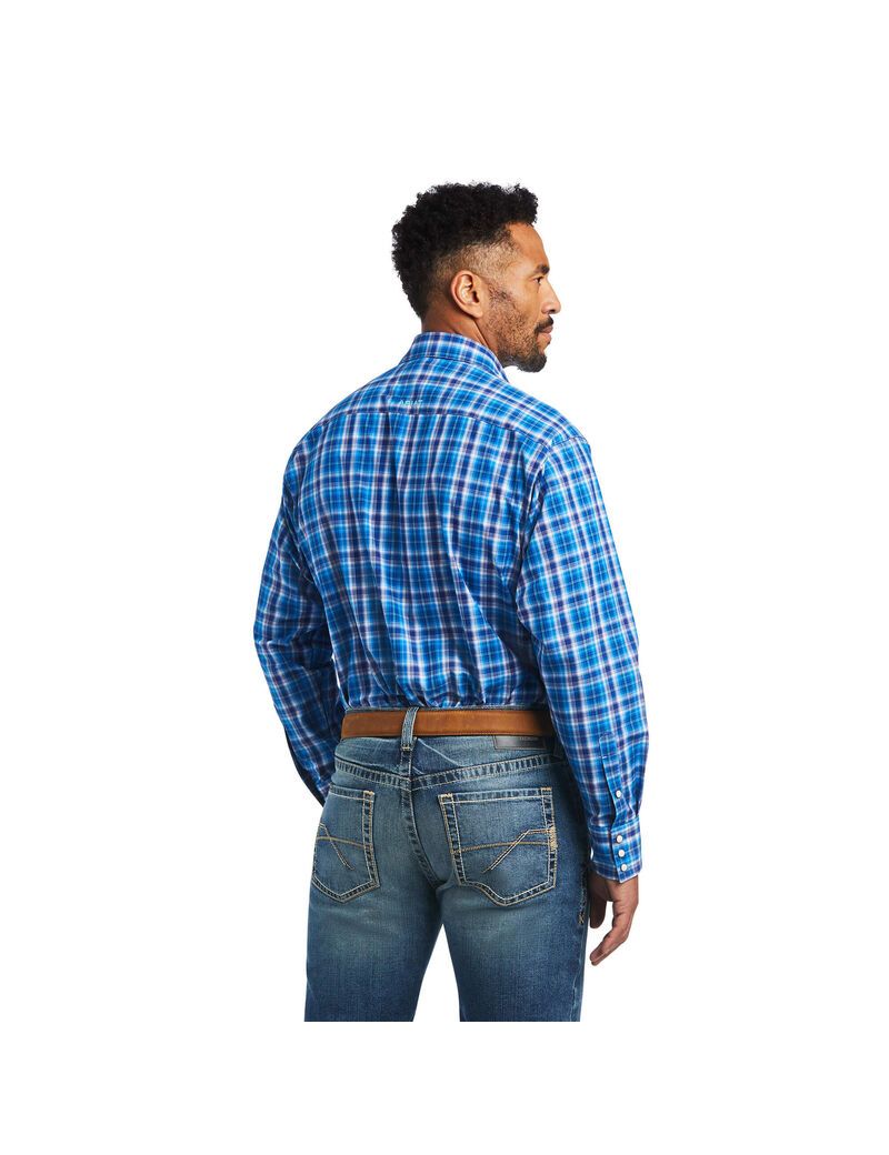 Ariat Pro Series Mason Classic Fit Shirt Brilliant Blue | SQHIDV-268