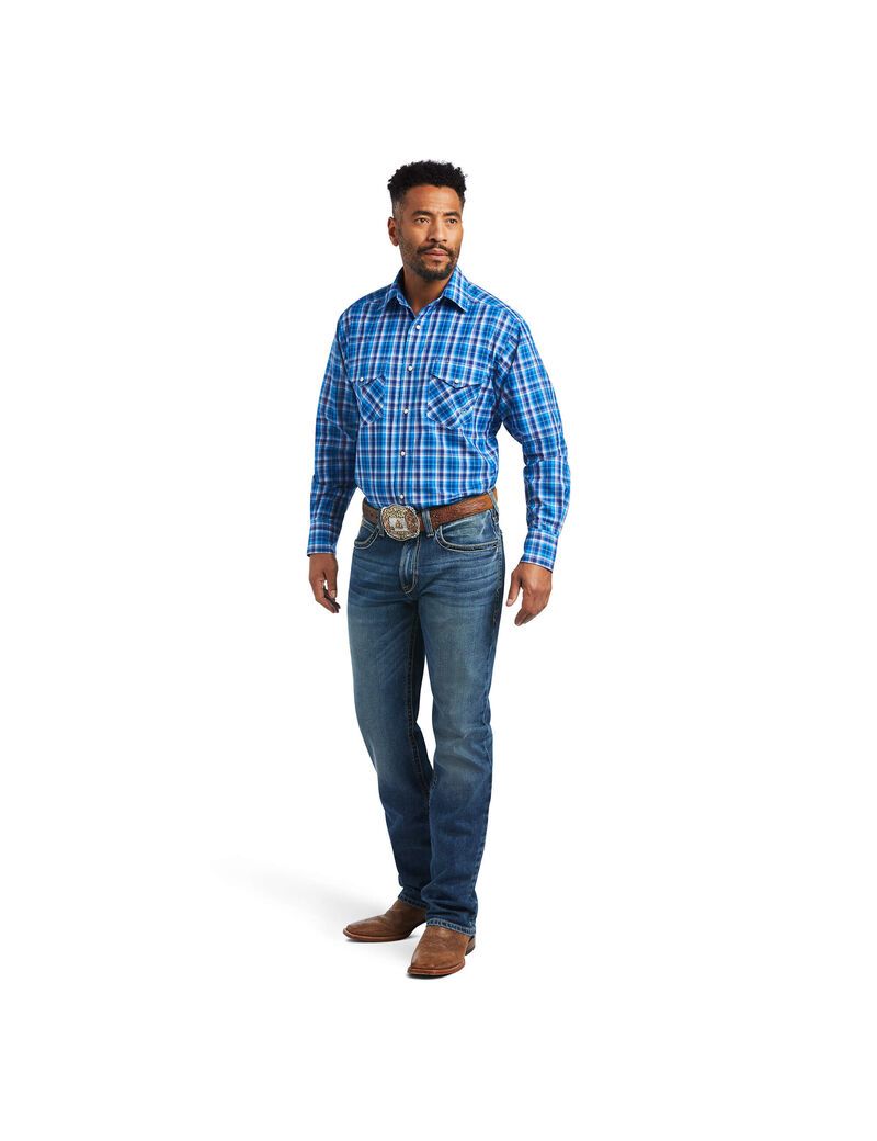 Ariat Pro Series Mason Classic Fit Shirt Brilliant Blue | SQHIDV-268