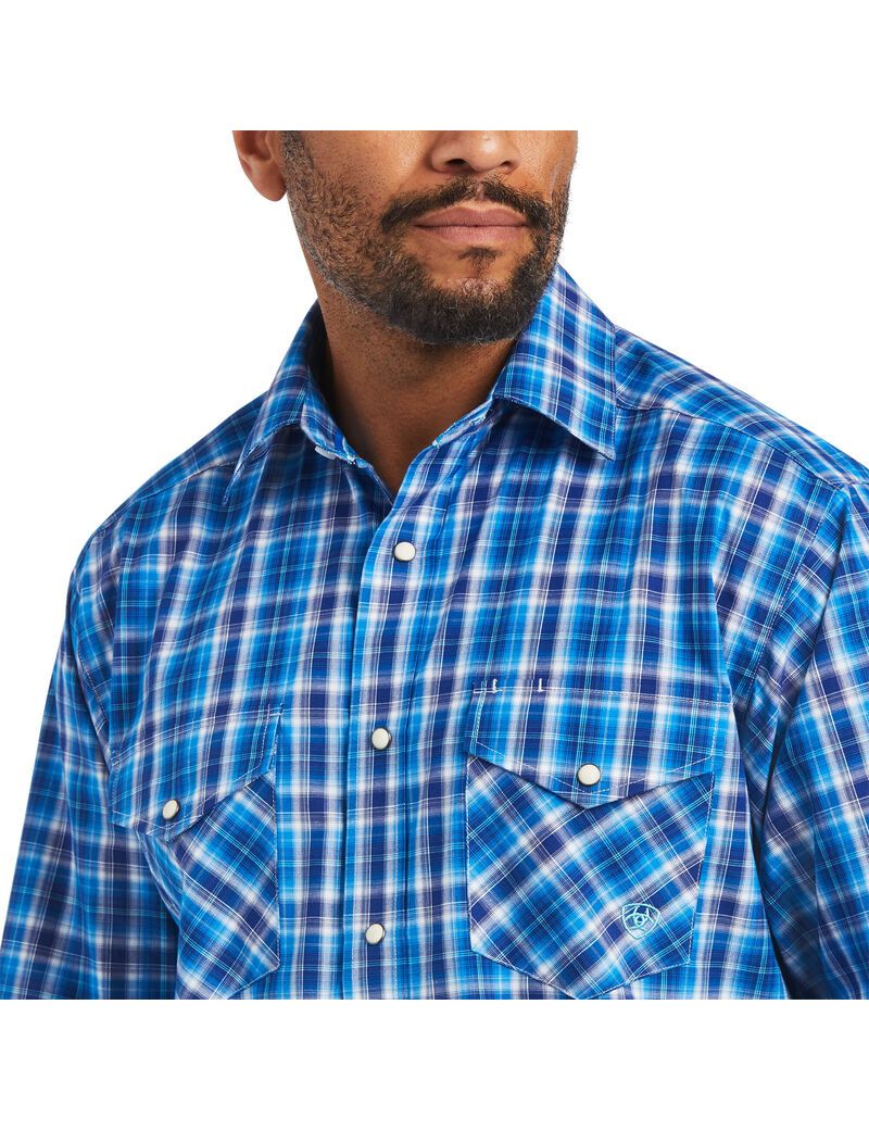 Ariat Pro Series Mason Classic Fit Shirt Brilliant Blue | SQHIDV-268