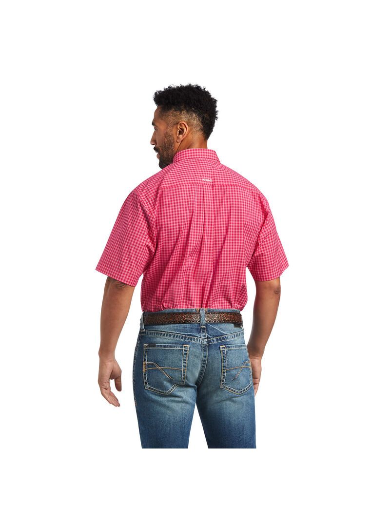 Ariat Pro Series Miles Classic Fit Shirt Bright Rose | BSATEL-347