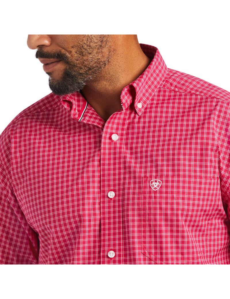 Ariat Pro Series Miles Classic Fit Shirt Bright Rose | BSATEL-347