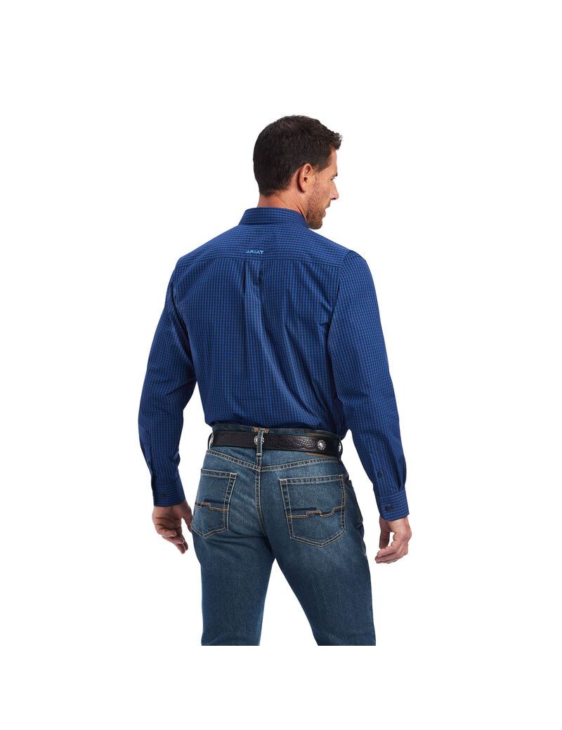 Ariat Pro Series Nelson Classic Fit Shirt Maritime Blue | RMPCLK-953