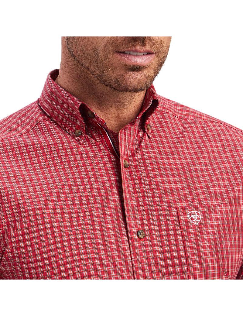 Ariat Pro Series Norwell Fitted Shirt Tango Red | JCWYKF-548