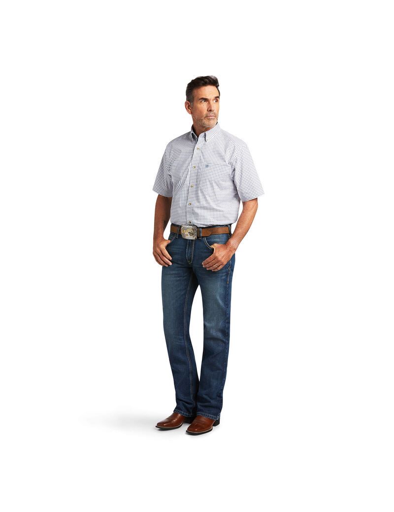 Ariat Pro Series Taha Stretch Classic Fit Shirt White | ZVCSKH-109