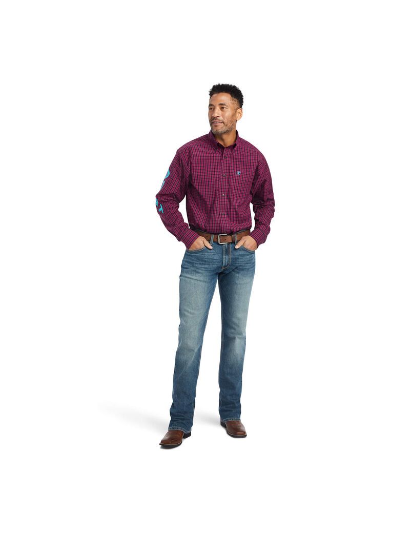 Ariat Pro Series Team Cooper Classic Fit Shirt Beet Red | TKUQJH-047