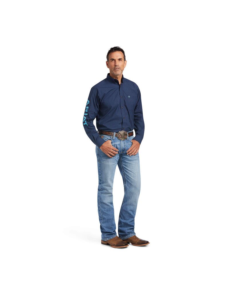 Ariat Pro Series Team Sully Classic Fit Shirt Navy | ZGMSBK-276