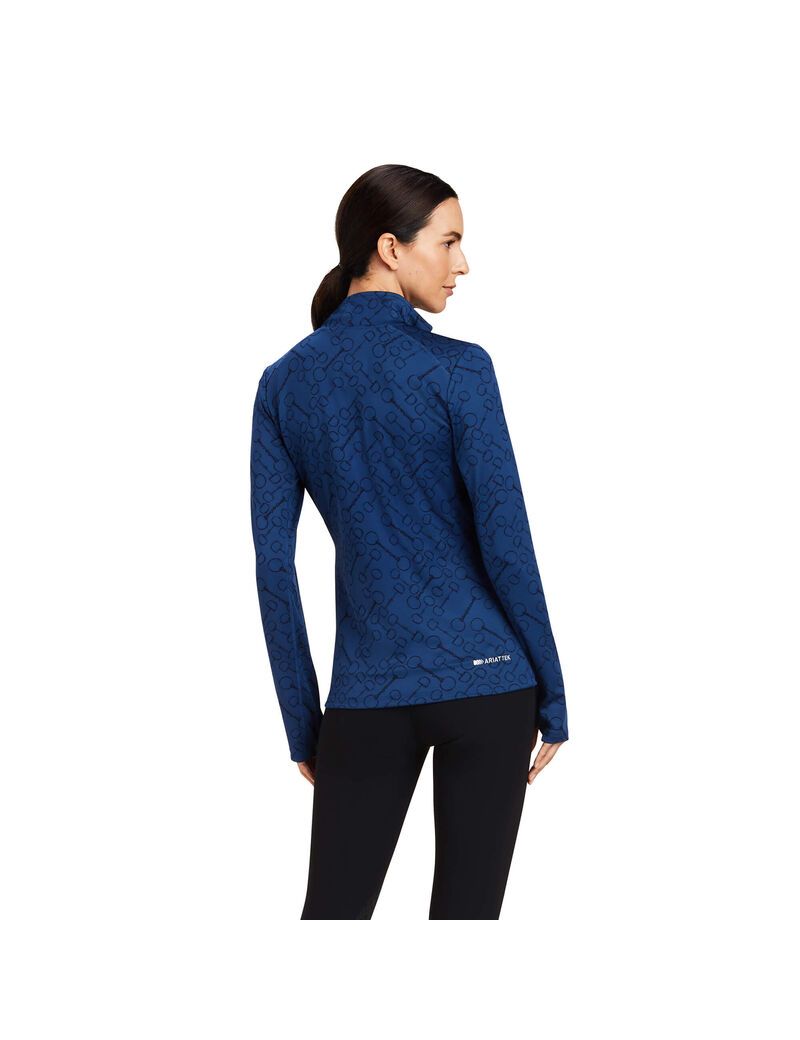 Ariat Prophecy 1/4 Zip Baselayer Estate Blue | OXDEZM-824