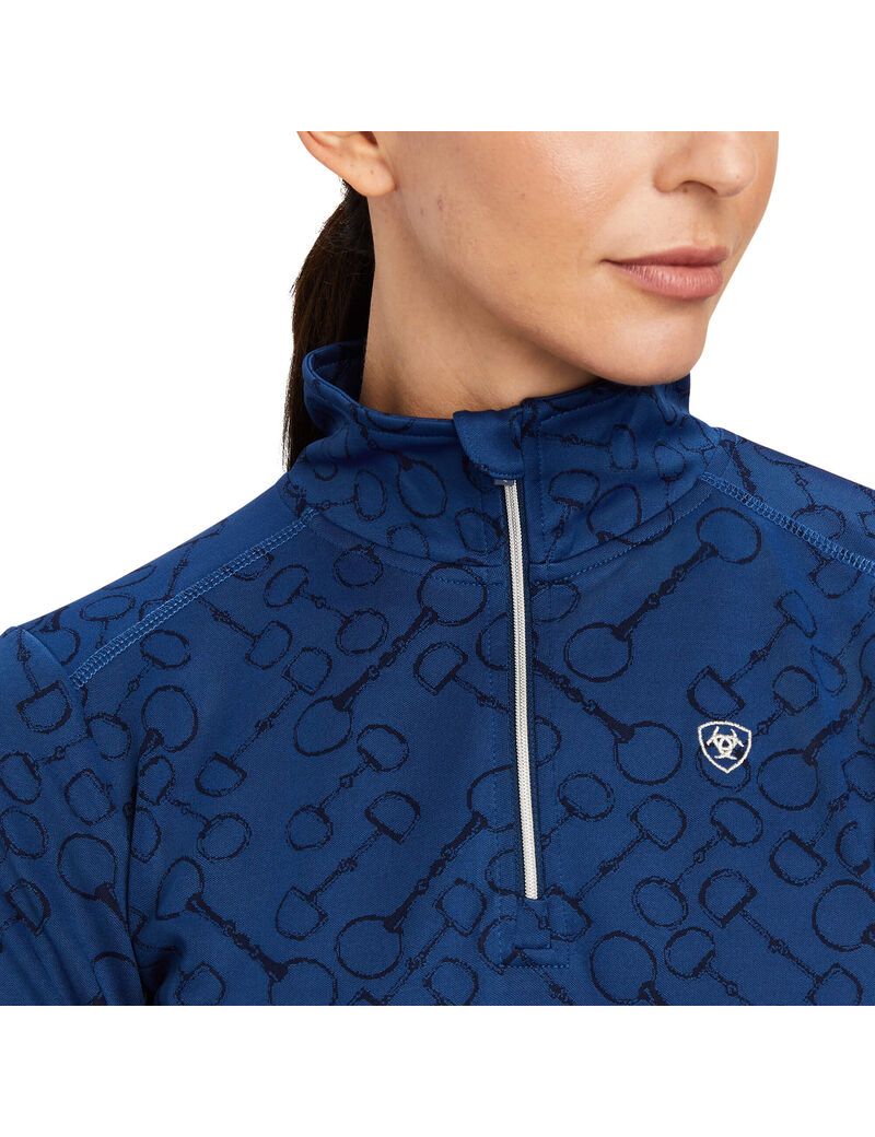 Ariat Prophecy 1/4 Zip Baselayer Estate Blue | OXDEZM-824