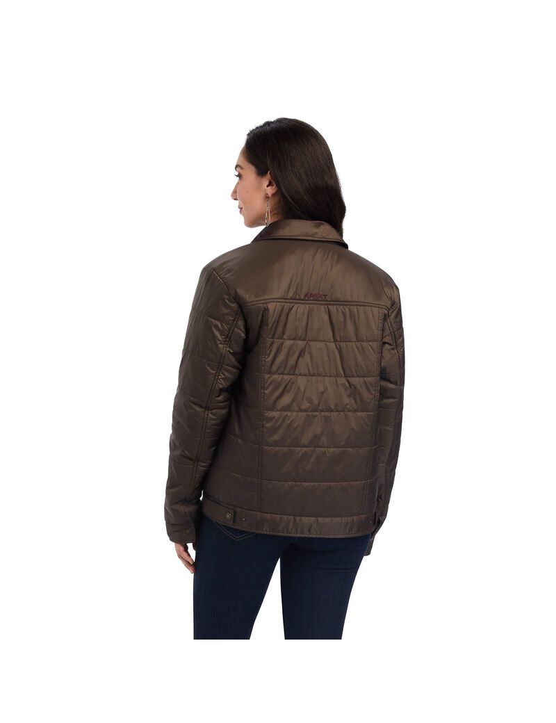 Ariat Puffer Trucker Insulated Jacket Banyan Bark | XAEOKY-201