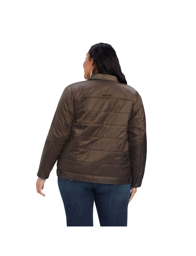 Ariat Puffer Trucker Insulated Jacket Banyan Bark | XAEOKY-201