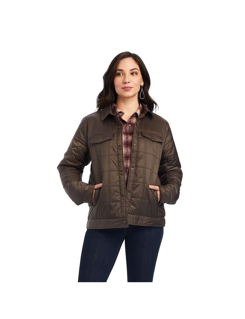 Ariat Puffer Trucker Insulated Jacket Banyan Bark | XAEOKY-201