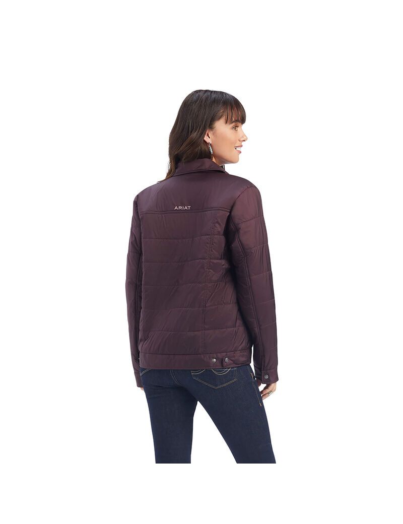 Ariat Puffer Trucker Insulated Jacket Mulberry Wine | FLKWSH-627