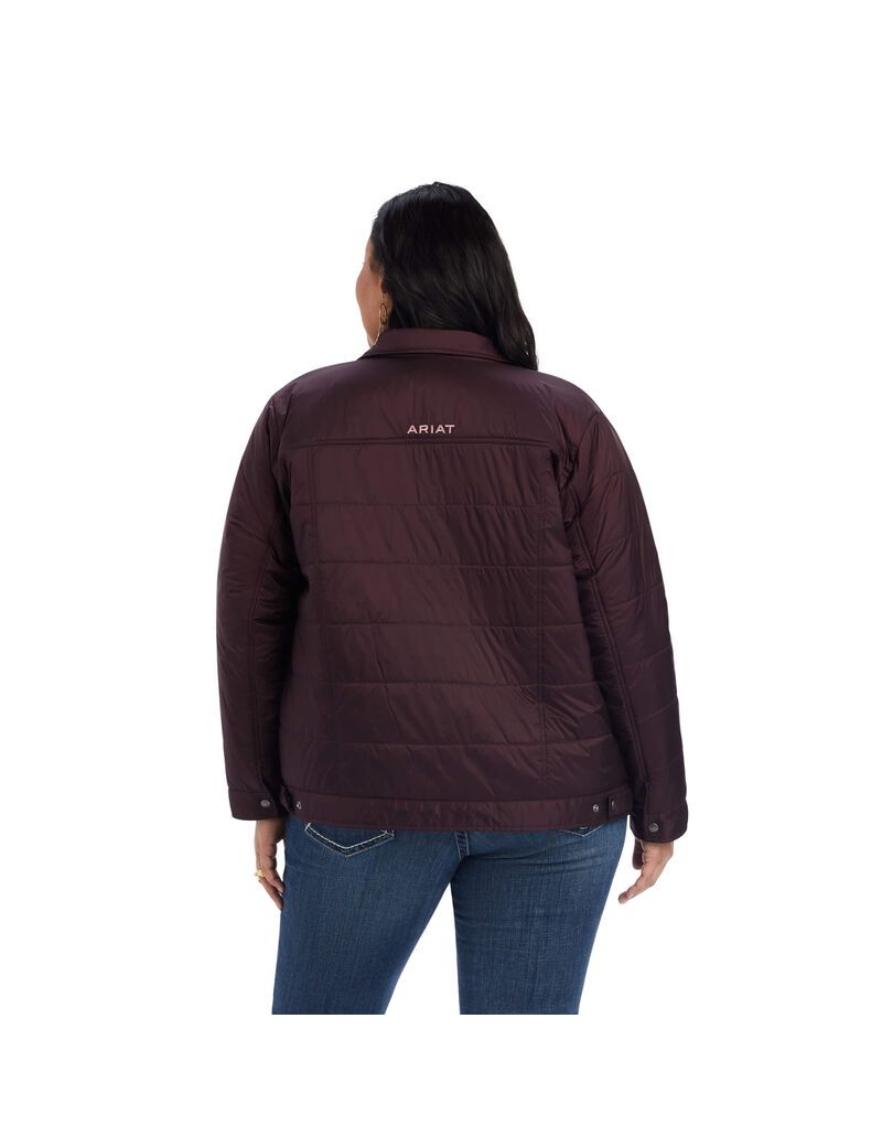 Ariat Puffer Trucker Insulated Jacket Mulberry Wine | FLKWSH-627