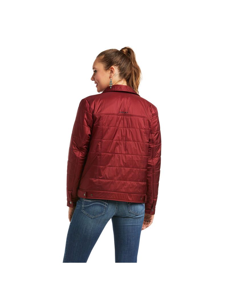 Ariat Puffer Trucker Insulated Jacket Rhubarb | BECWQI-548