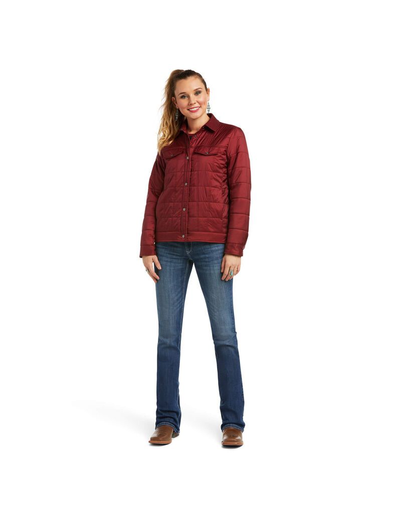 Ariat Puffer Trucker Insulated Jacket Rhubarb | BECWQI-548