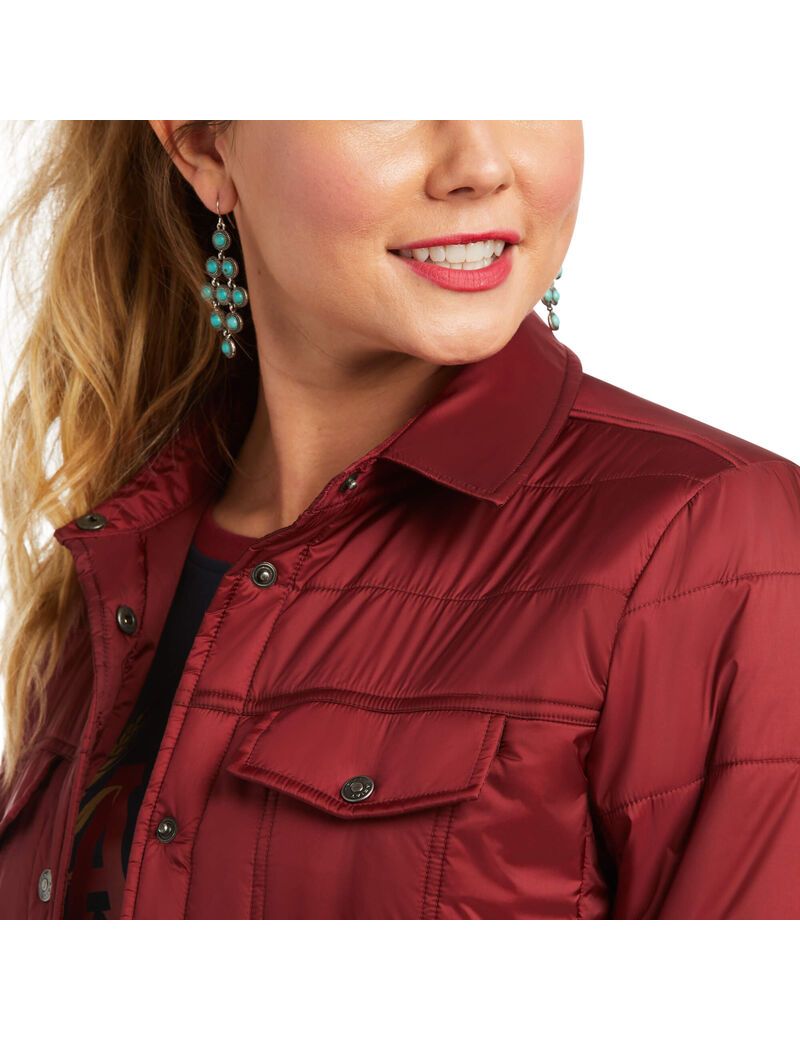 Ariat Puffer Trucker Insulated Jacket Rhubarb | BECWQI-548