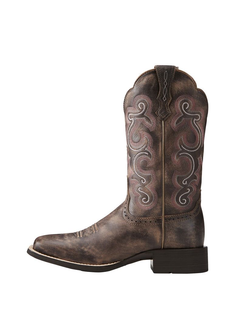 Ariat Quickdraw Western Boot Tack Room Chocolate | WLITNX-328