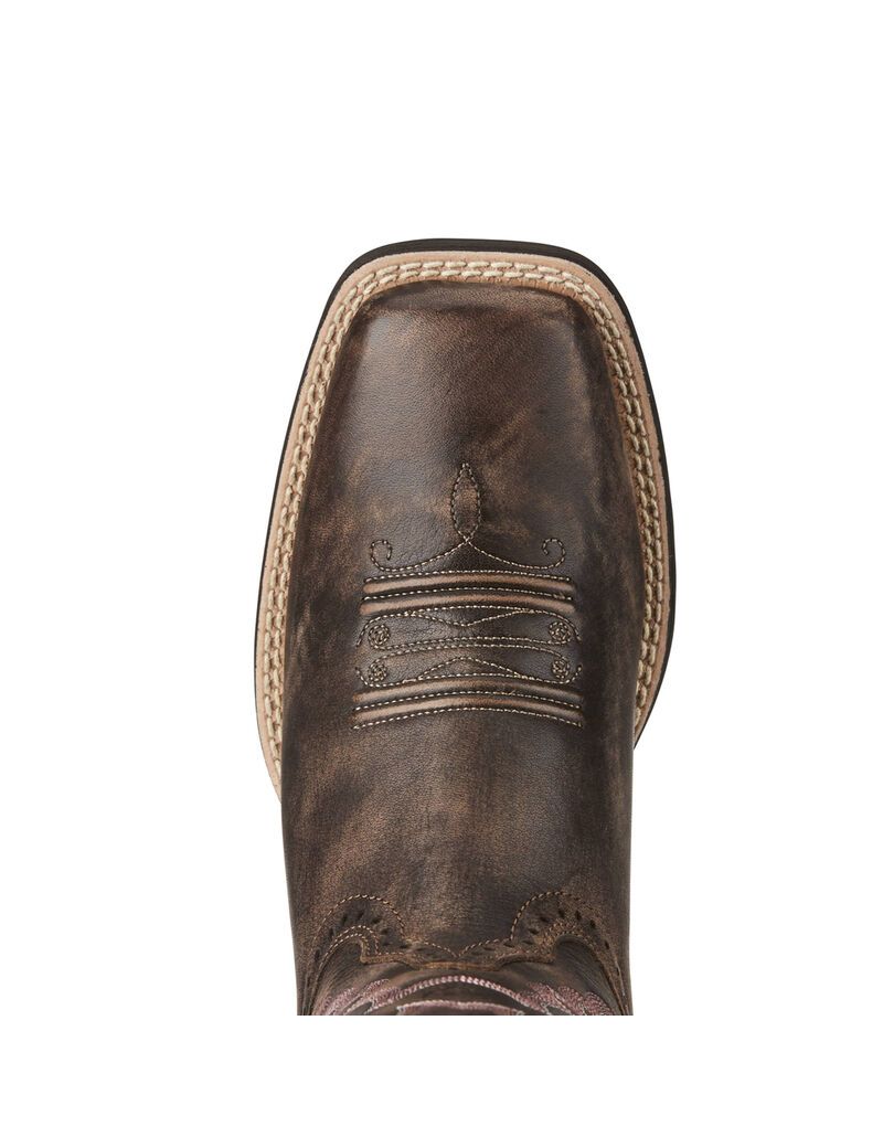 Ariat Quickdraw Western Boot Tack Room Chocolate | WLITNX-328