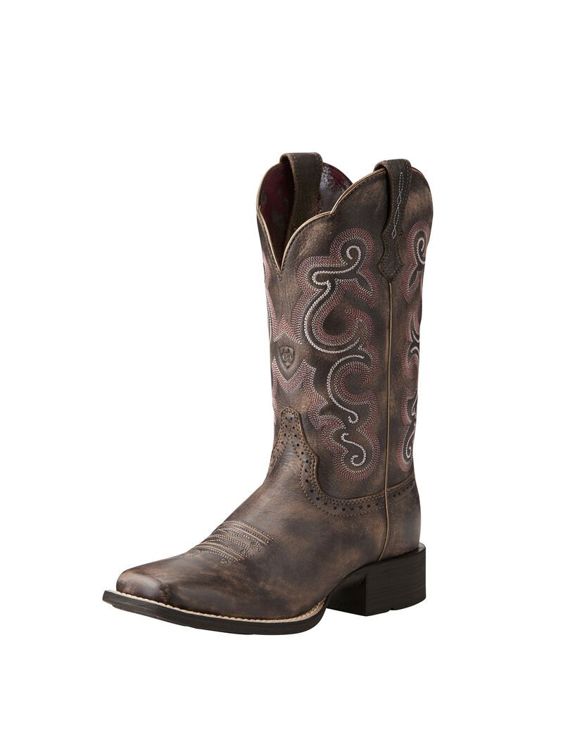 Ariat Quickdraw Western Boot Tack Room Chocolate | WLITNX-328