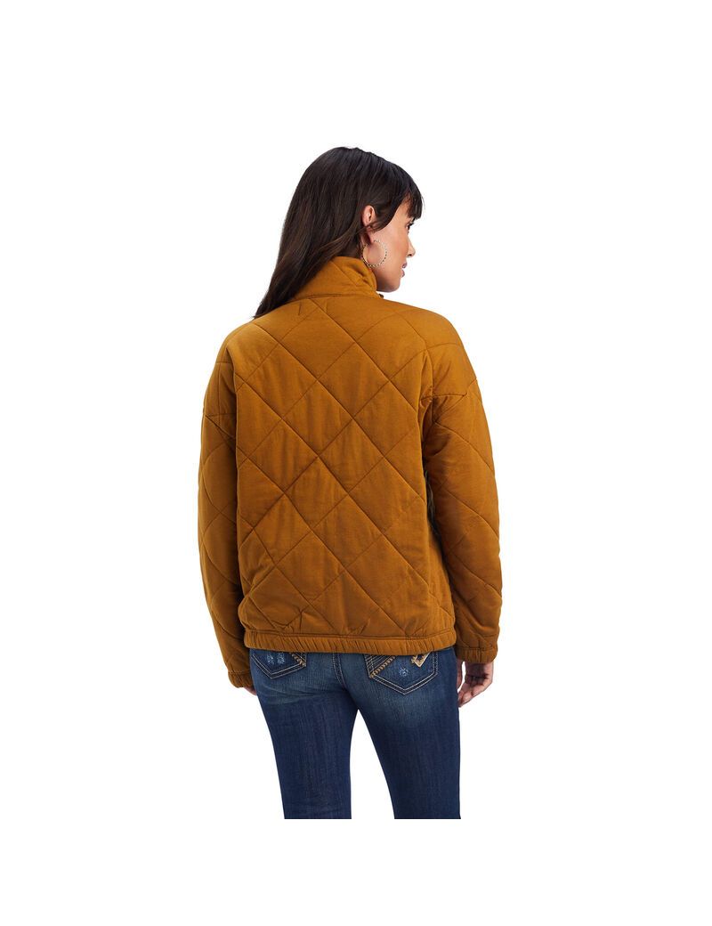 Ariat Quilted Jacket Bronze Brown | MEQITK-467