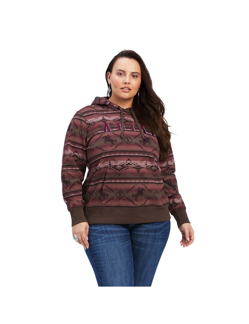 Ariat REAL Allover Print Hoodie Old West Serape Print | PWGMLJ-734